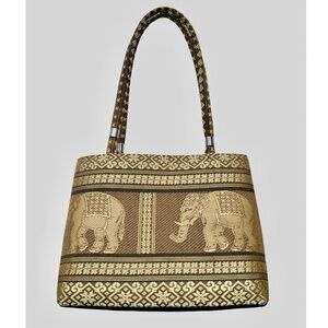 Elephant Motif Handled Hand Bag / Purse